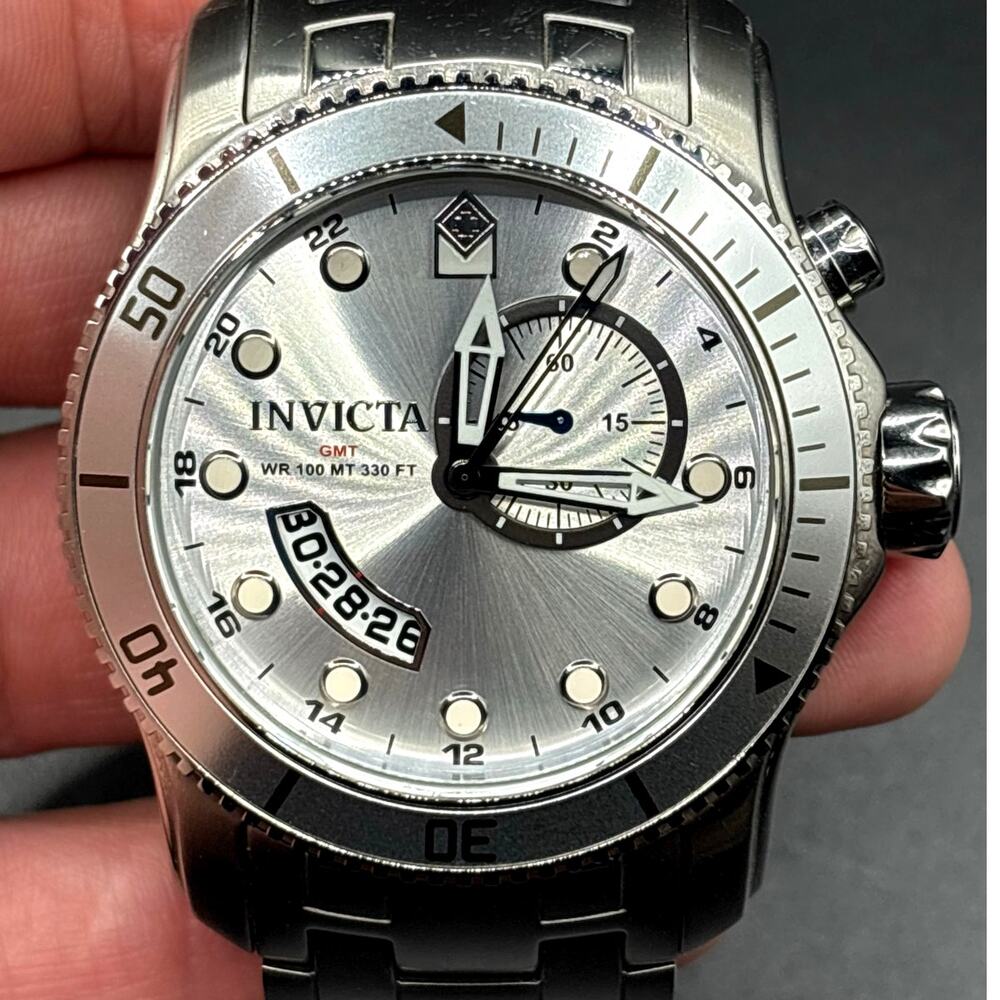 Invicta Pro Diver 6091 GMT 49mm Silver Dial Swiss Quartz Men's Watch